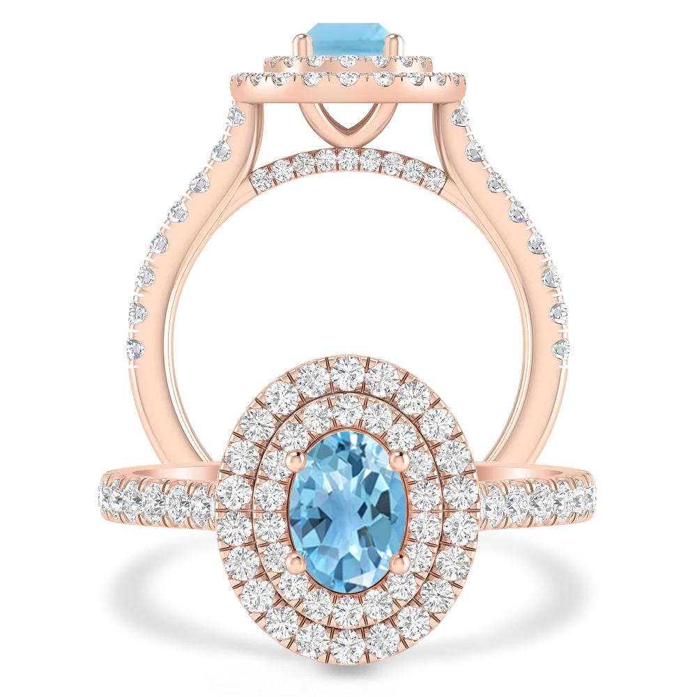 Rose Gold - Blue Topaz