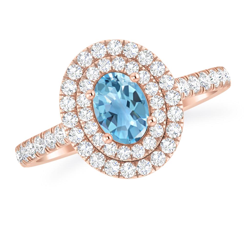 Rose Gold - Blue Topaz