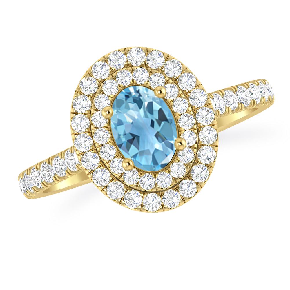 Yellow Gold - Blue Topaz