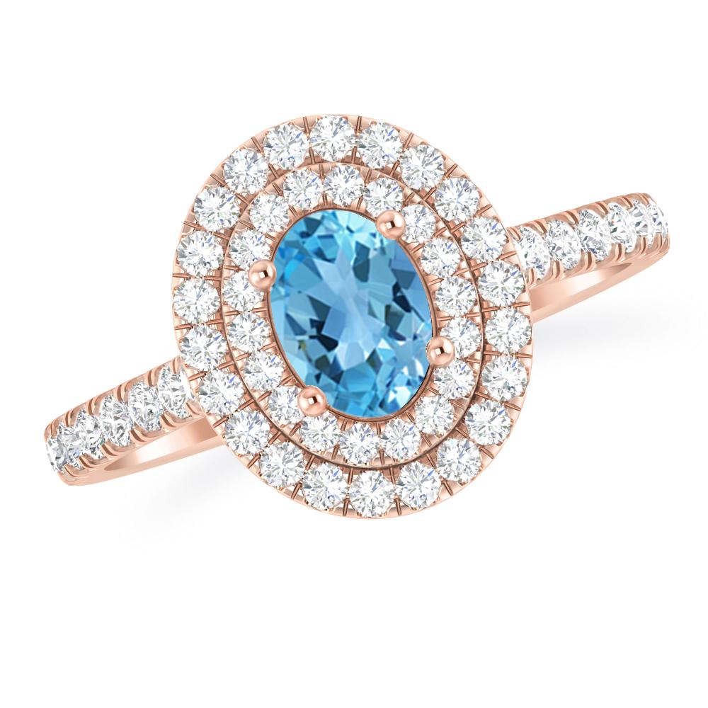 Rose Gold - Blue Topaz