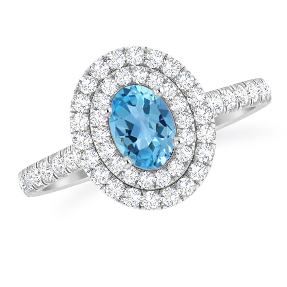 White Gold - Blue Topaz