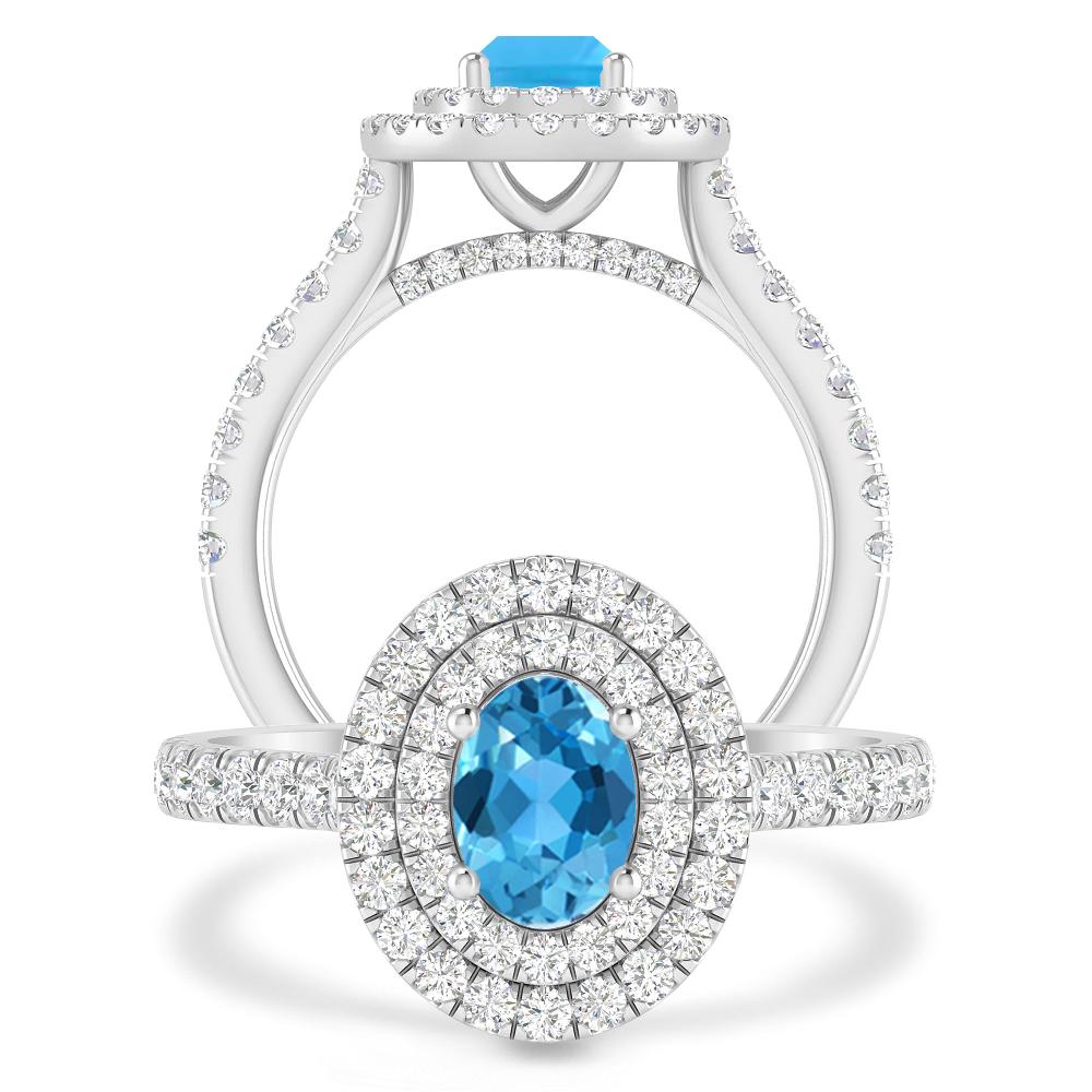 White Gold - Blue Topaz