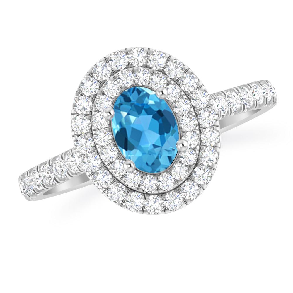 White Gold - Blue Topaz