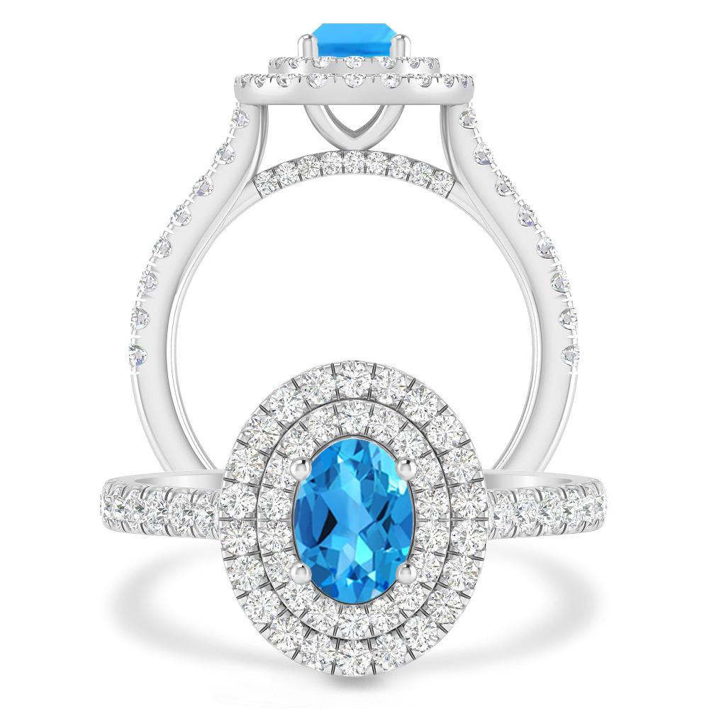 White Gold - Blue Topaz