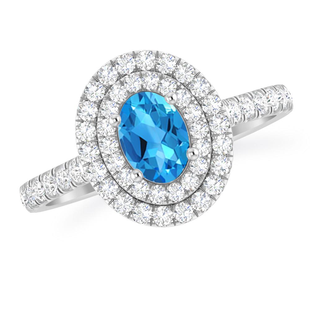 White Gold - Blue Topaz