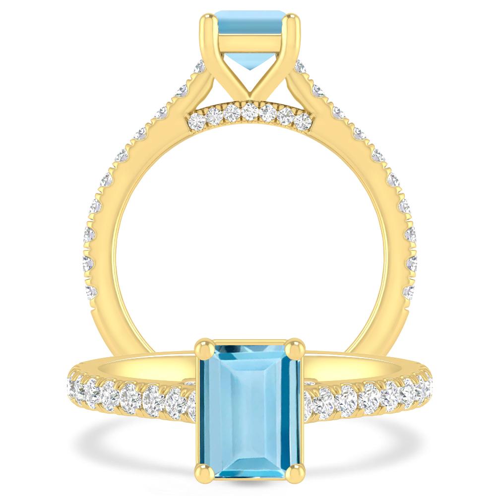 Yellow Gold - Aquamarine