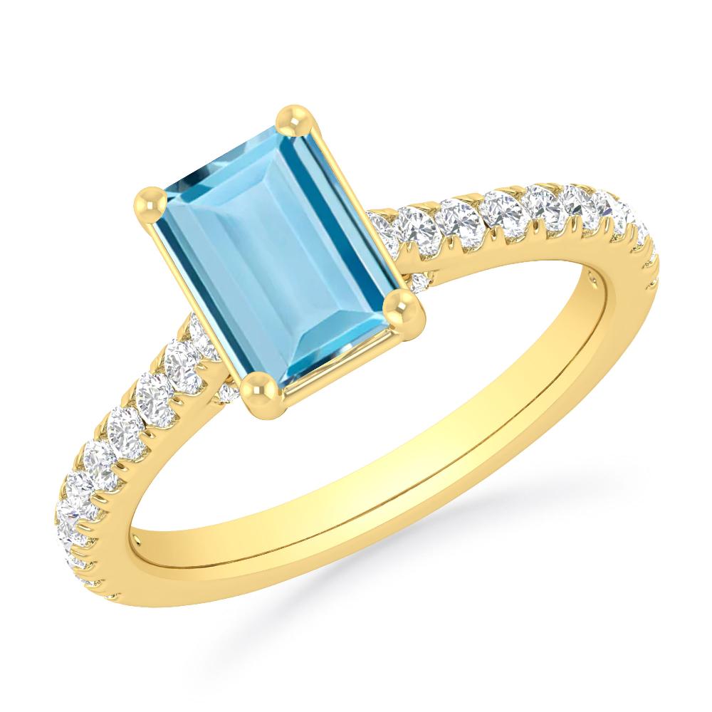 Yellow Gold - Aquamarine