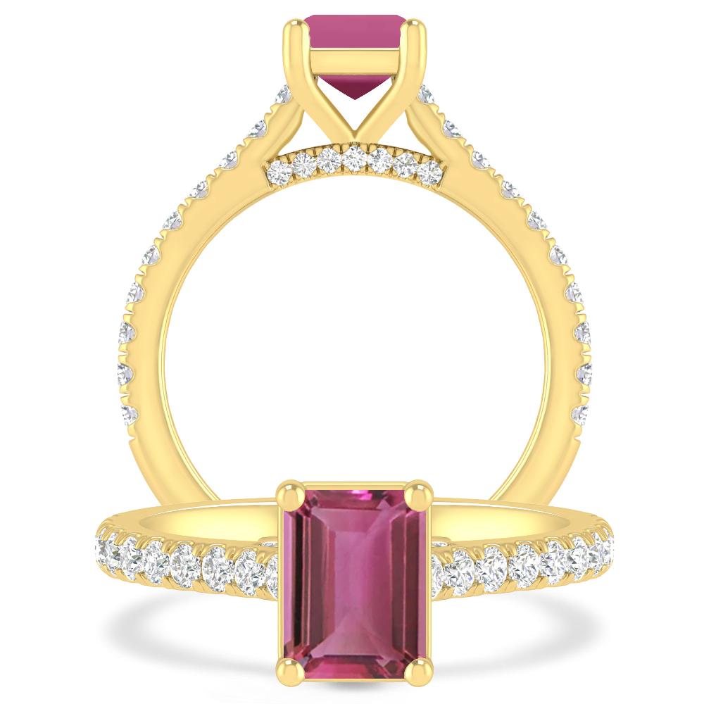 Yellow Gold - Pink Tourmaline