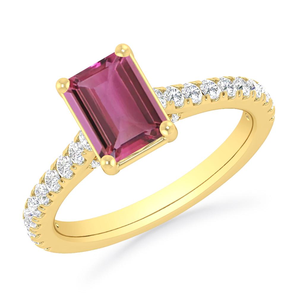 Yellow Gold - Pink Tourmaline