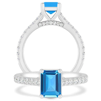 White Gold - Blue Topaz