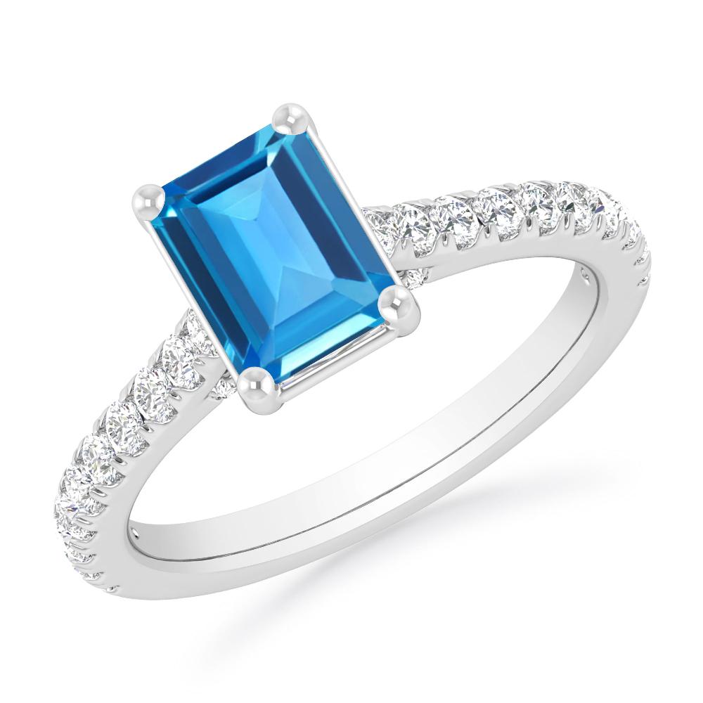 White Gold - Blue Topaz