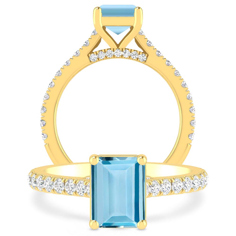 Yellow Gold - Aquamarine