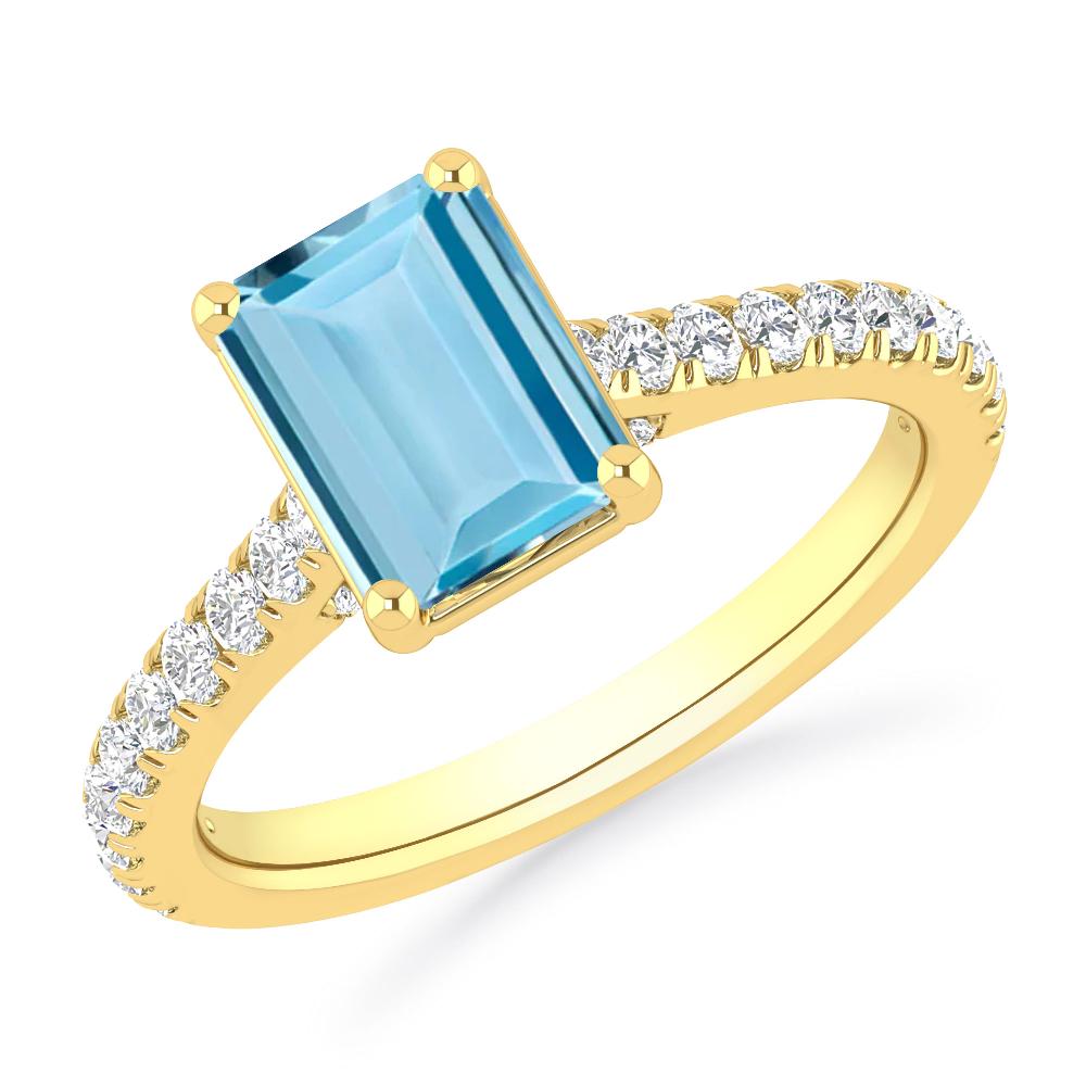 Yellow Gold - Aquamarine