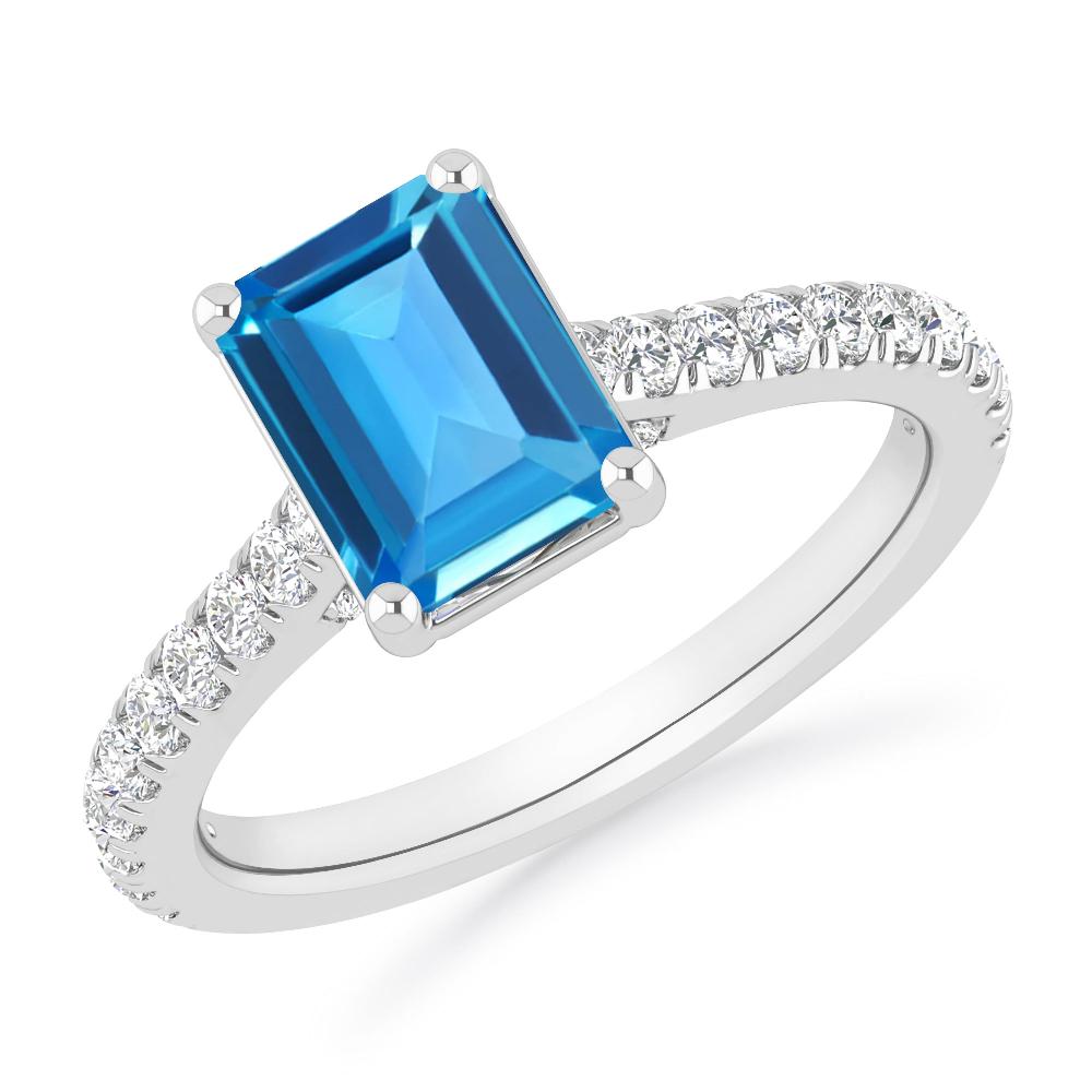 White Gold - Blue Topaz