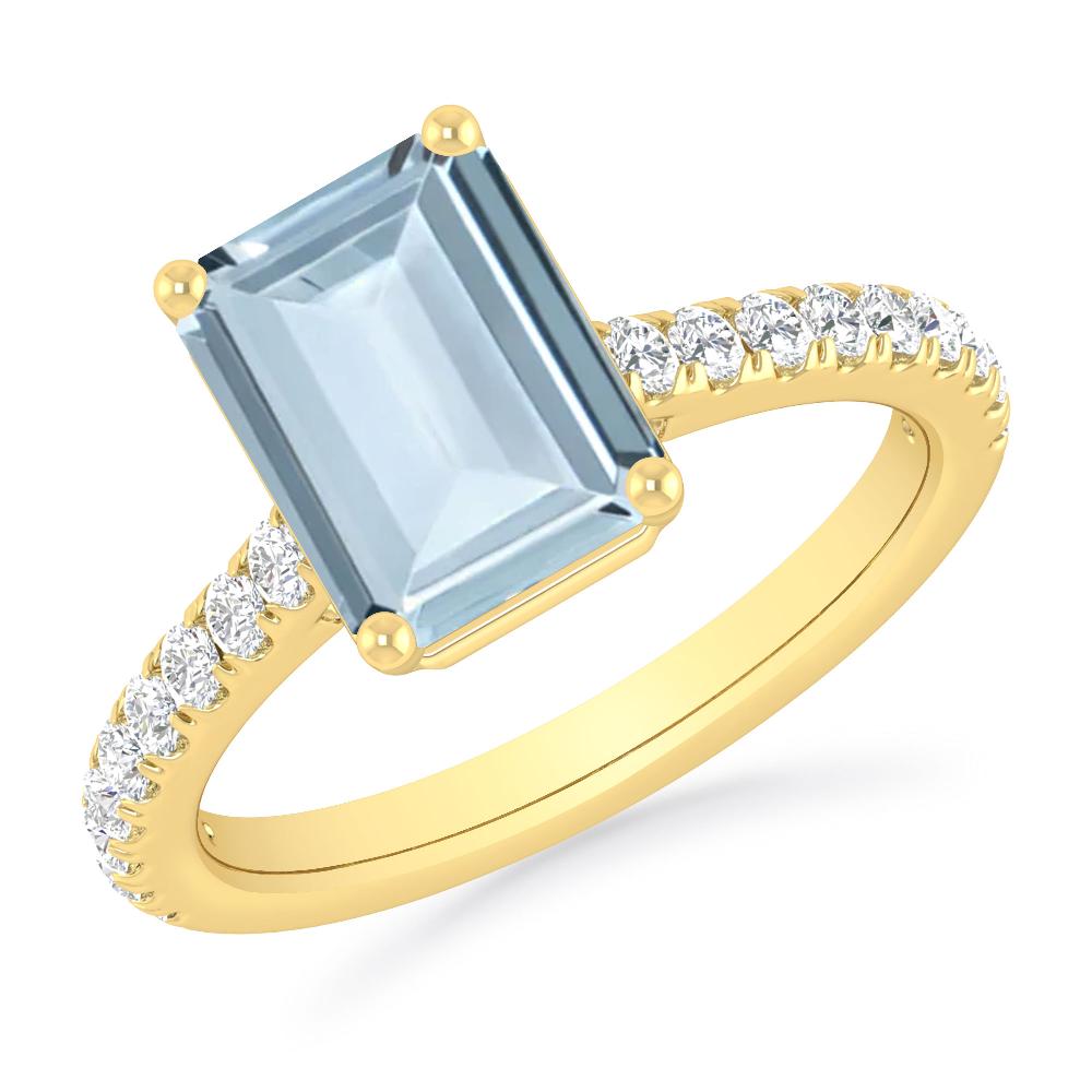 Yellow Gold - Aquamarine