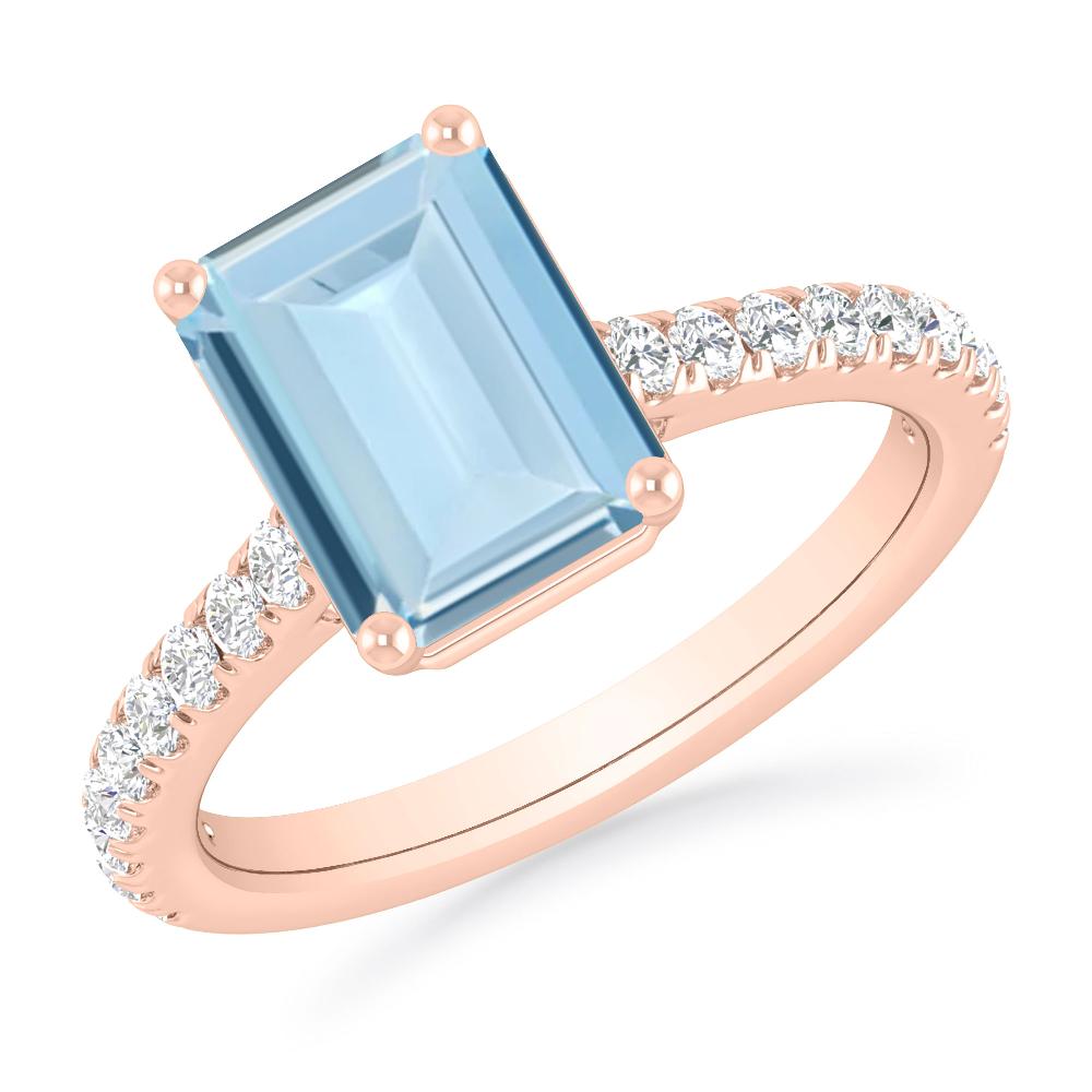 Rose Gold - Aquamarine