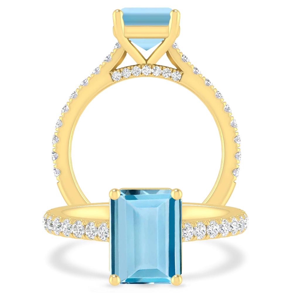 Yellow Gold - Aquamarine