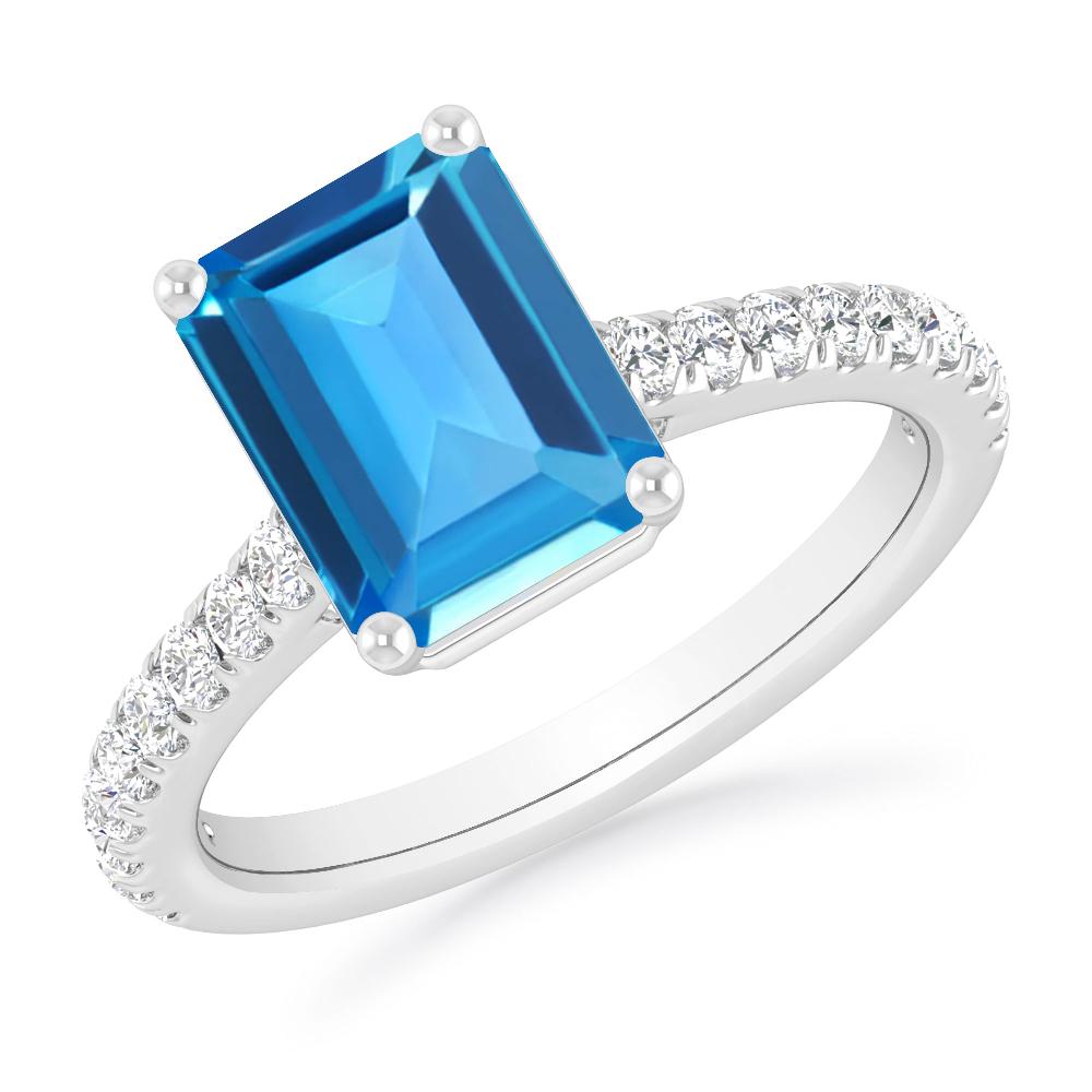 White Gold - Blue Topaz