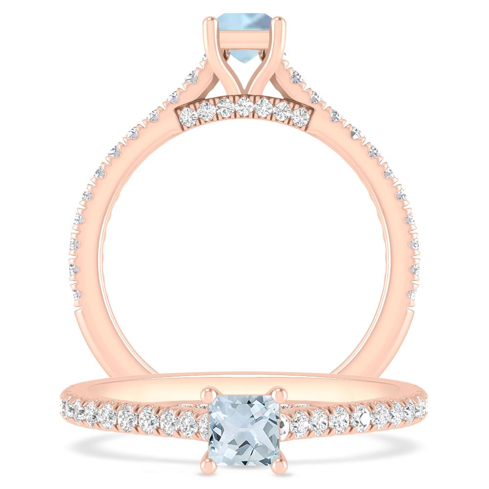 Rose Gold - Aquamarine