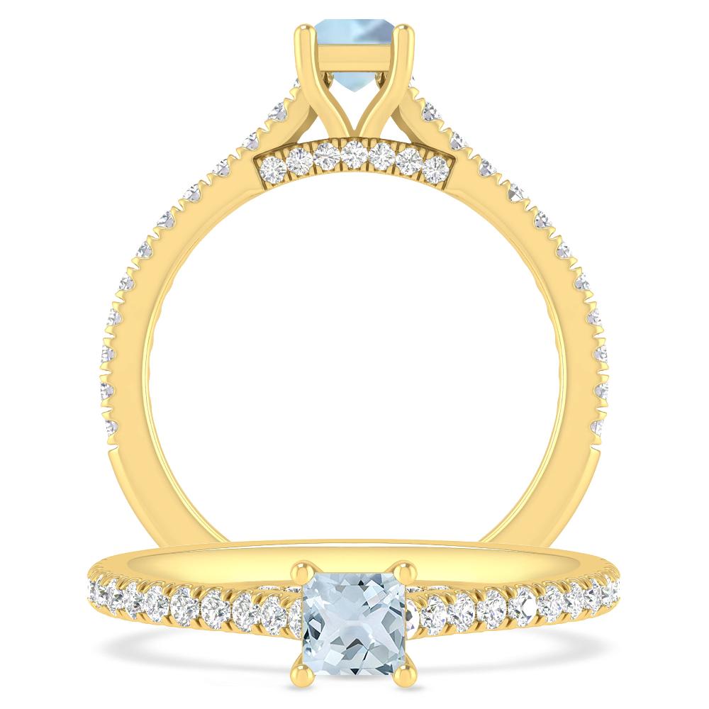 Yellow Gold - Aquamarine