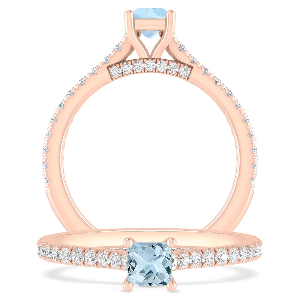 Rose Gold - Aquamarine