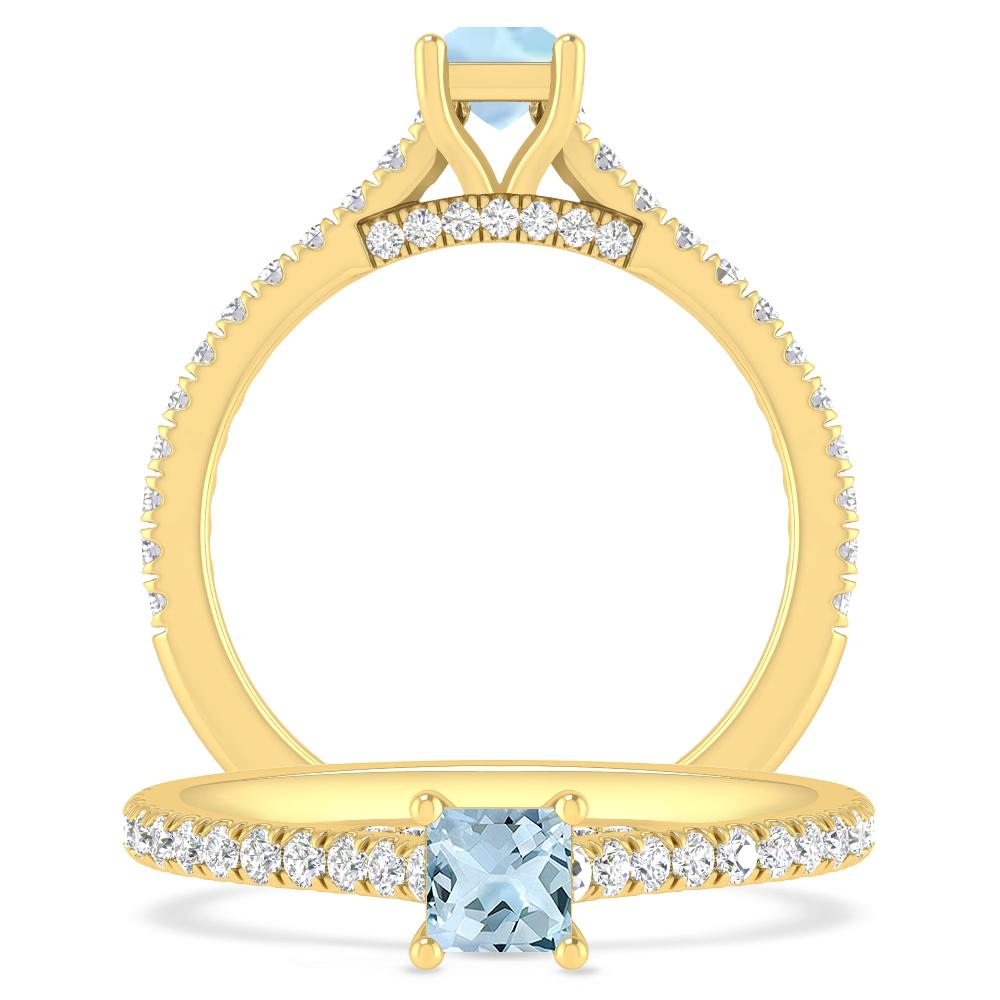 Yellow Gold - Aquamarine