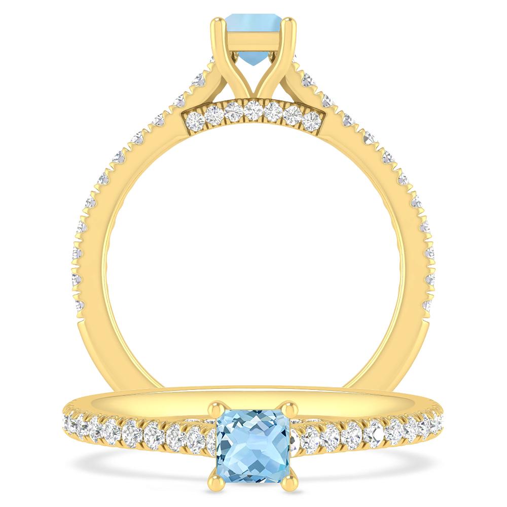 Yellow Gold - Aquamarine