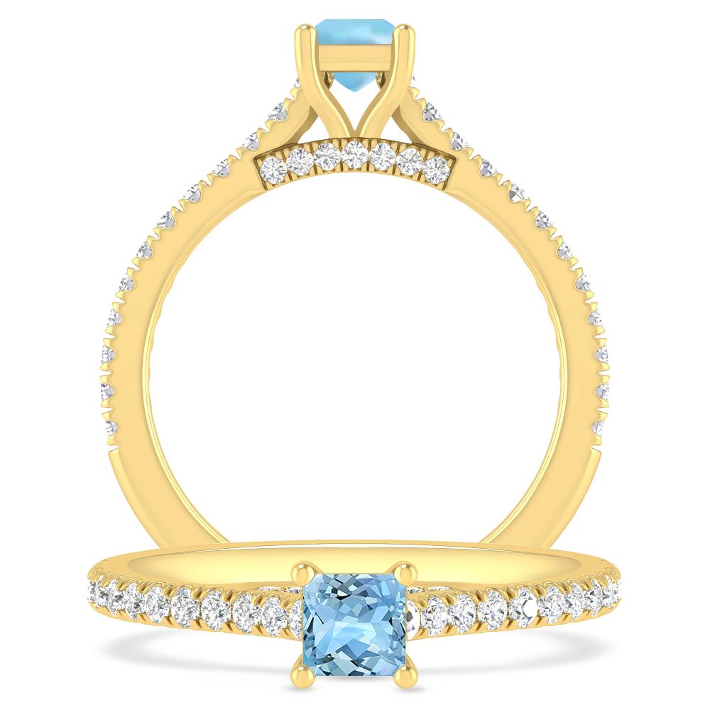 Yellow Gold - Aquamarine