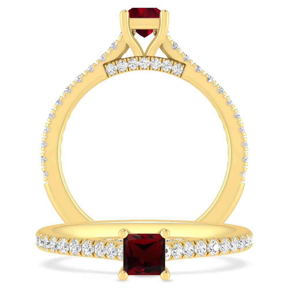 Yellow Gold - Garnet