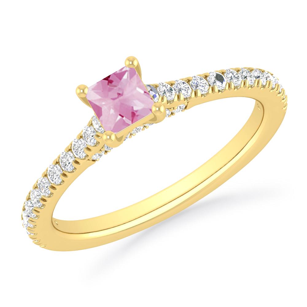 Yellow Gold - Pink Tourmaline