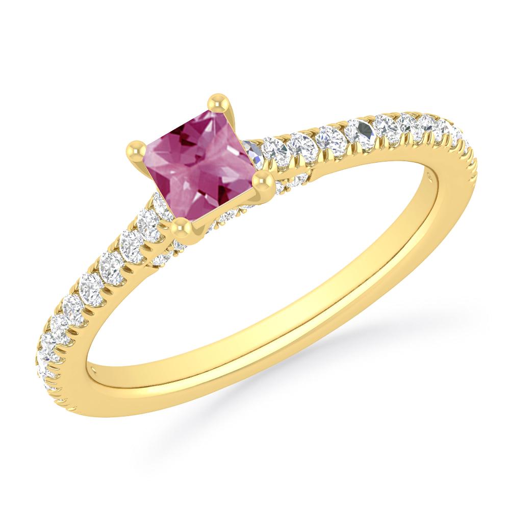 Yellow Gold - Pink Tourmaline