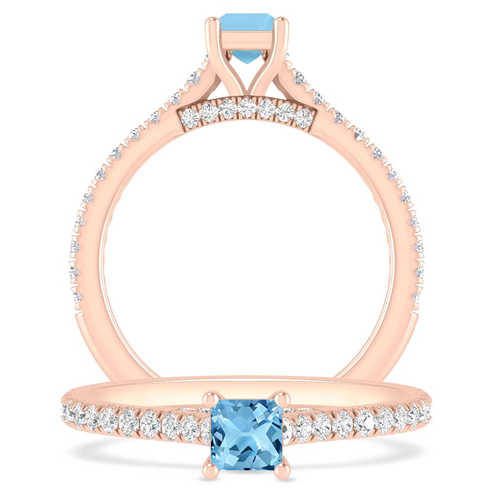 Rose Gold - Blue Topaz