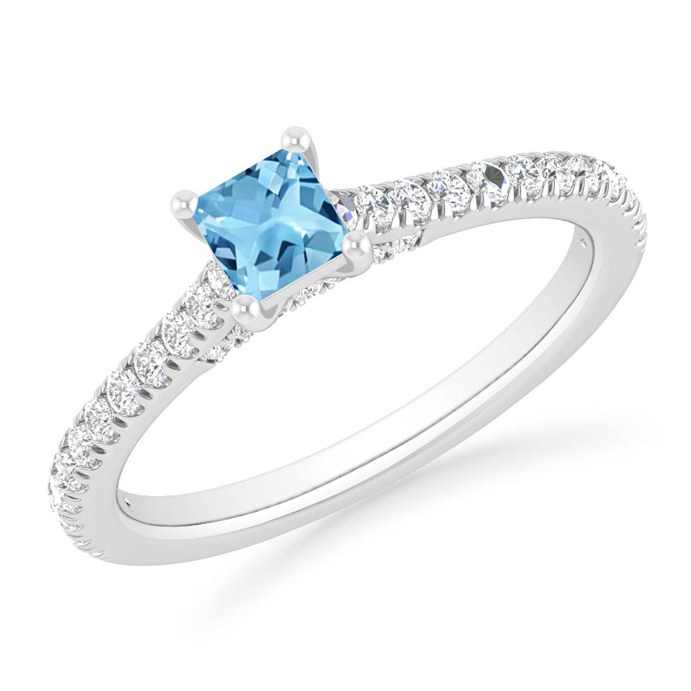 White Gold - Blue Topaz