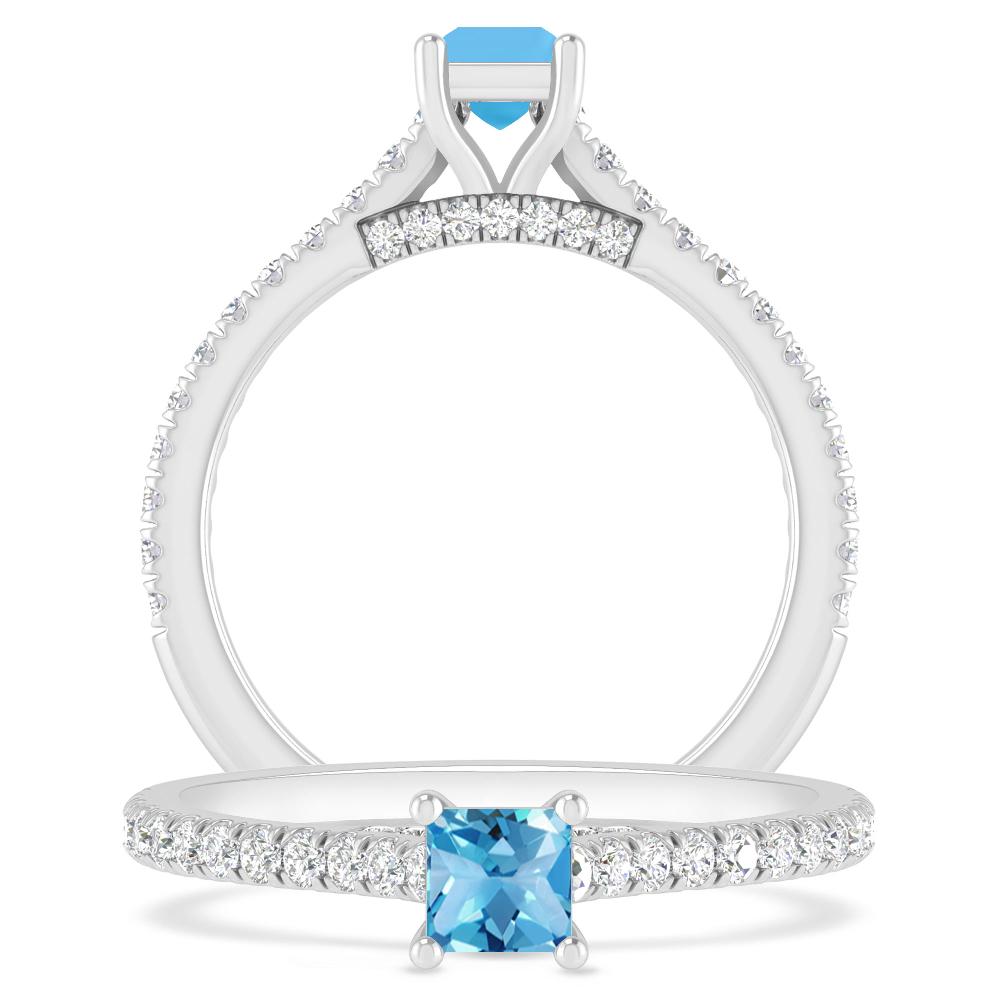 White Gold - Blue Topaz