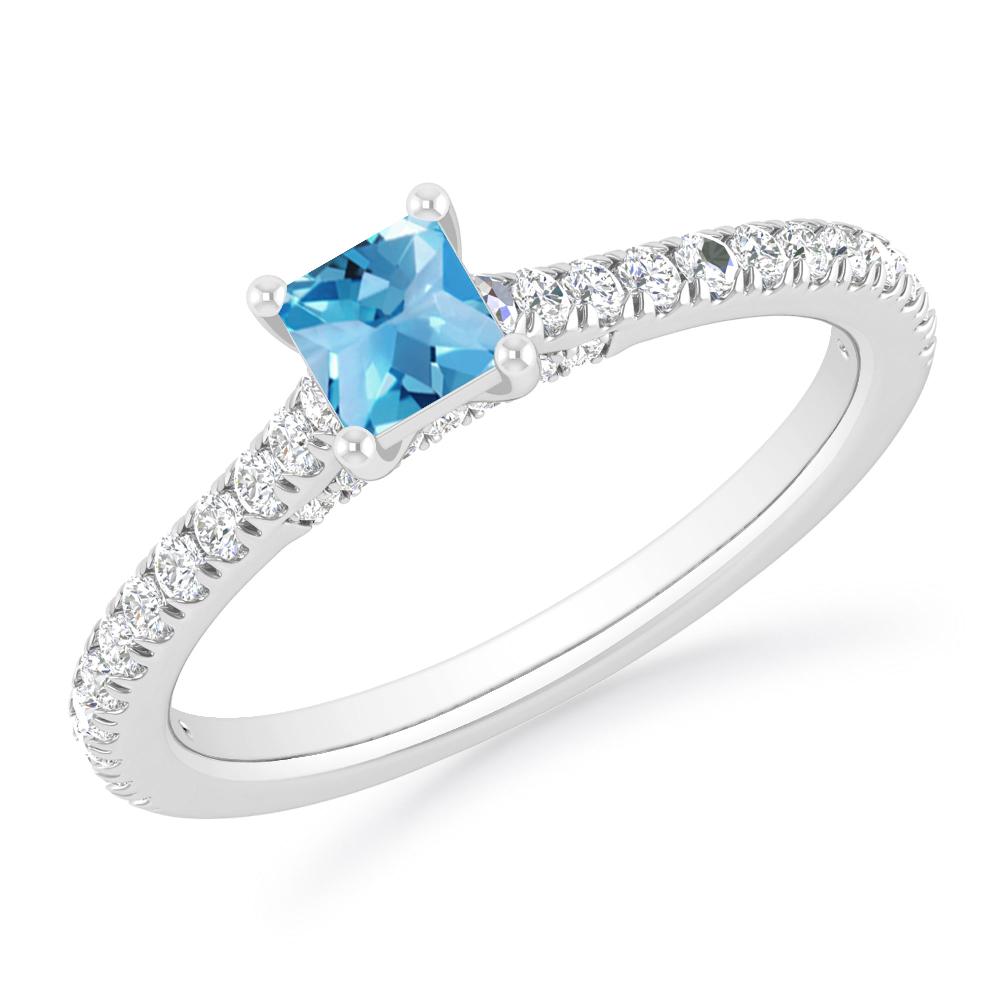 White Gold - Blue Topaz