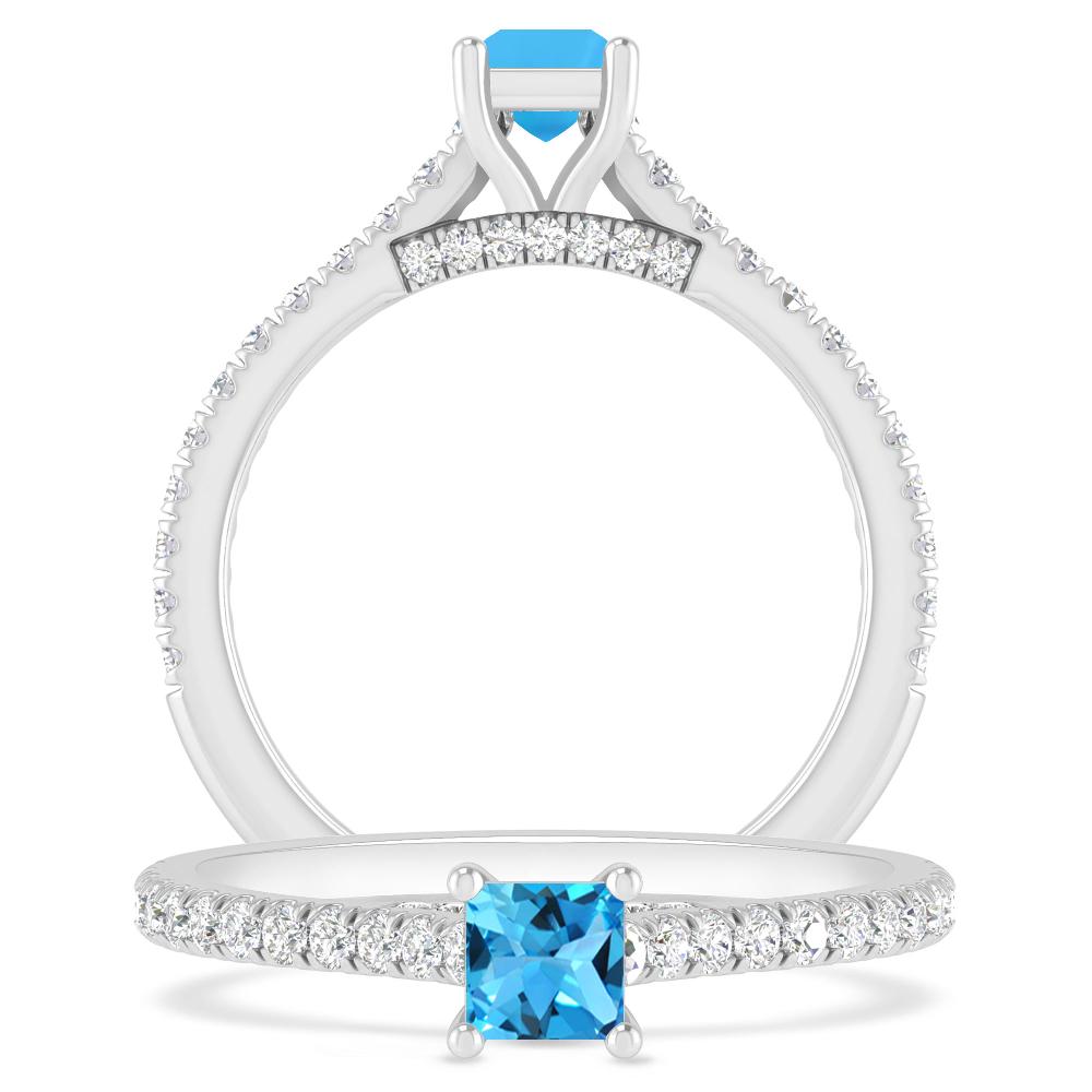 White Gold - Blue Topaz