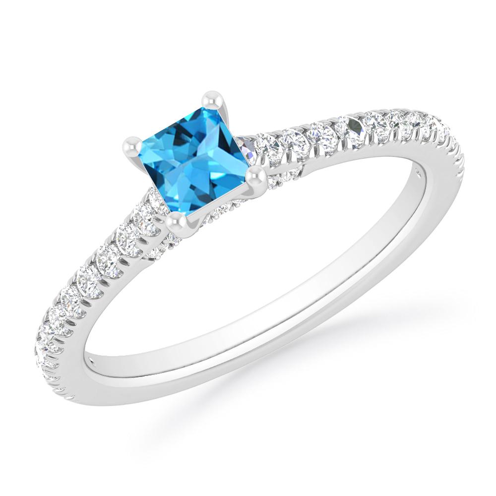 White Gold - Blue Topaz