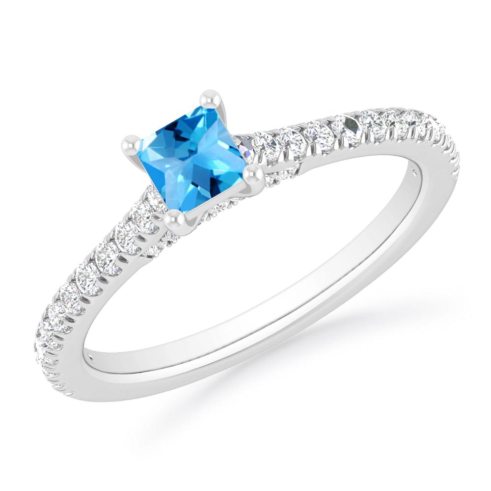 White Gold - Blue Topaz