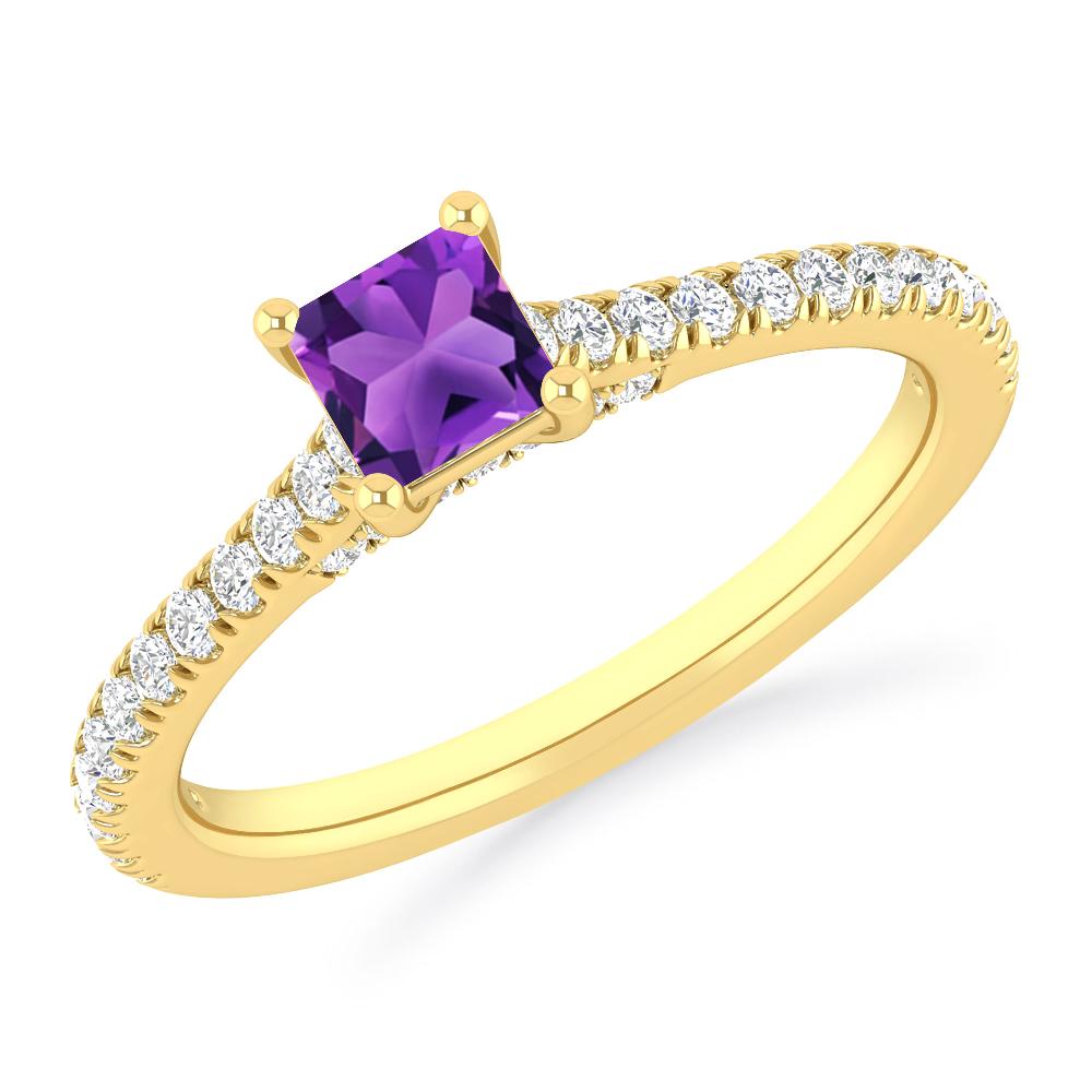 Yellow Gold - Amethyst