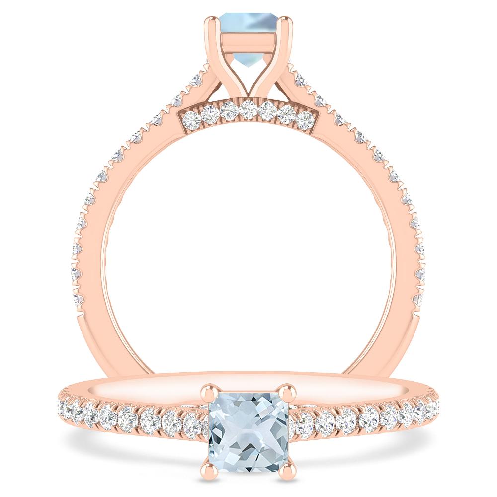 Rose Gold - Aquamarine