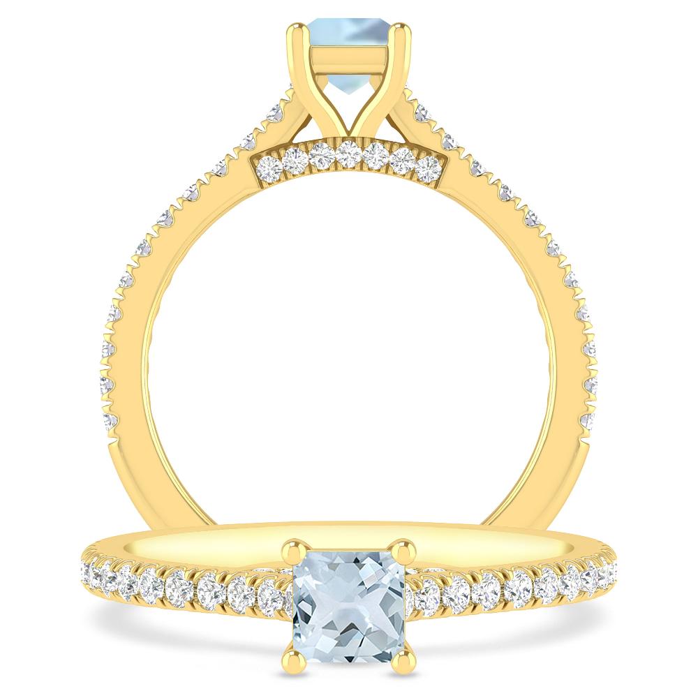 Yellow Gold - Aquamarine