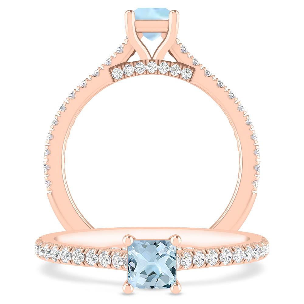 Rose Gold - Aquamarine