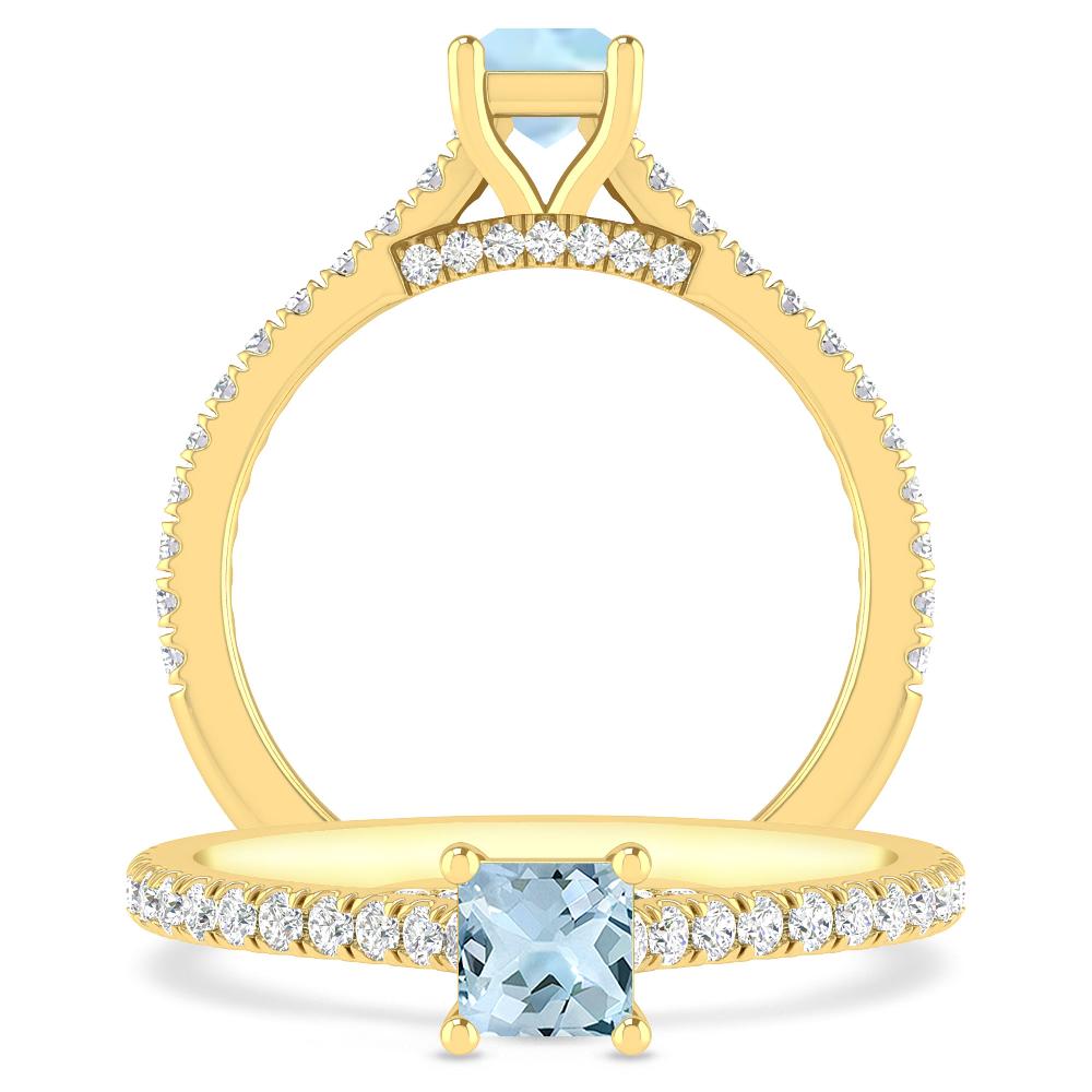 Yellow Gold - Aquamarine