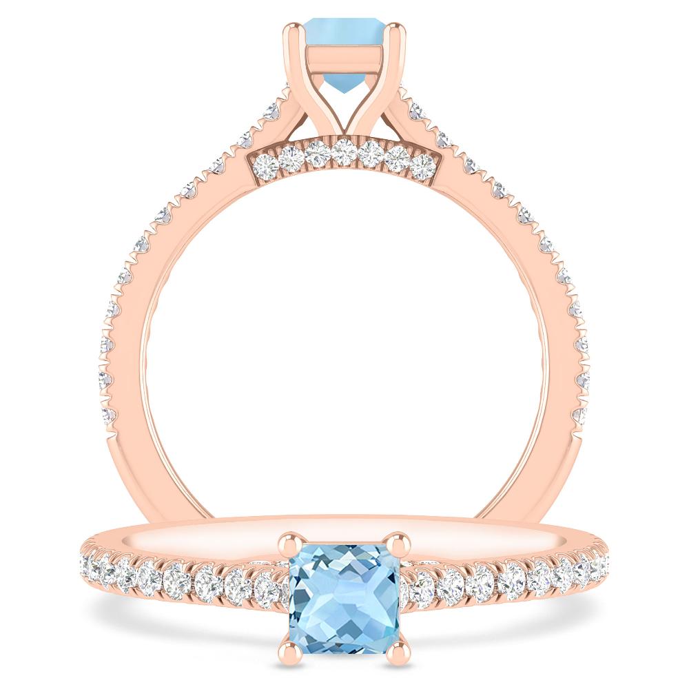 Rose Gold - Aquamarine