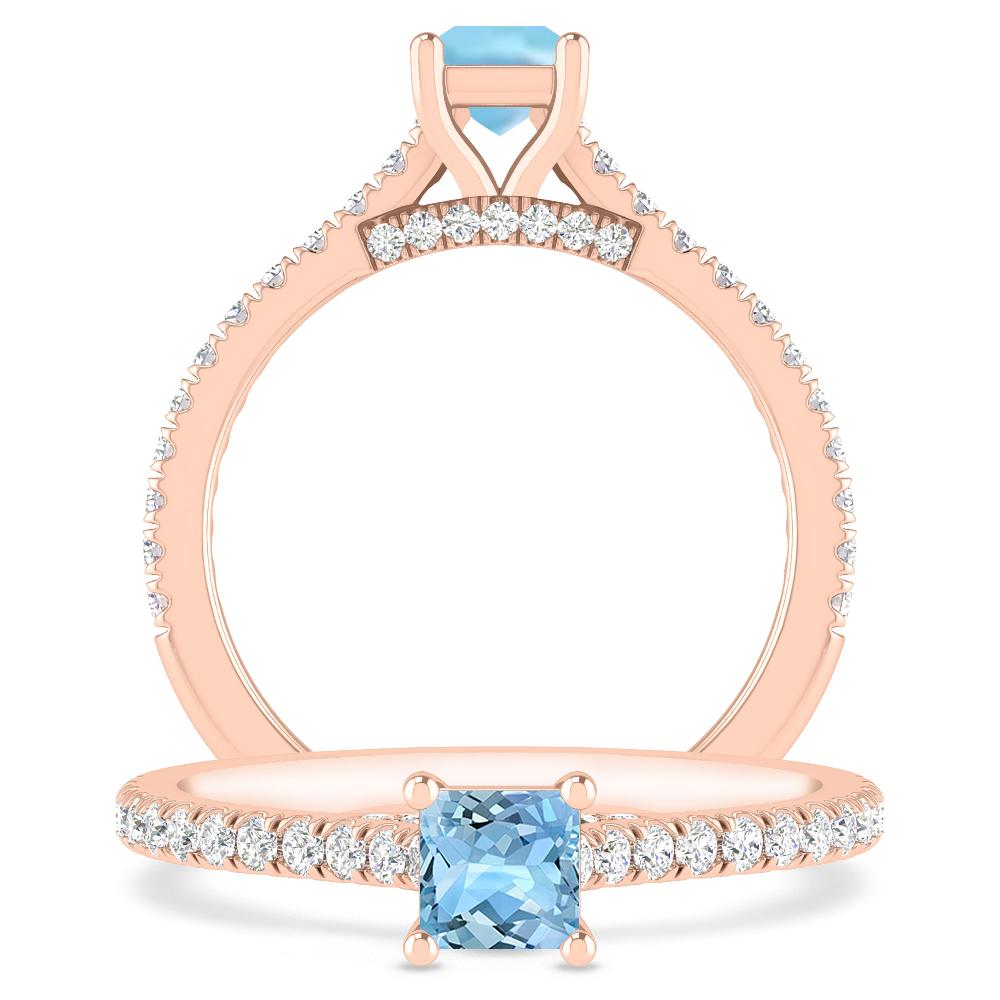 Rose Gold - Aquamarine