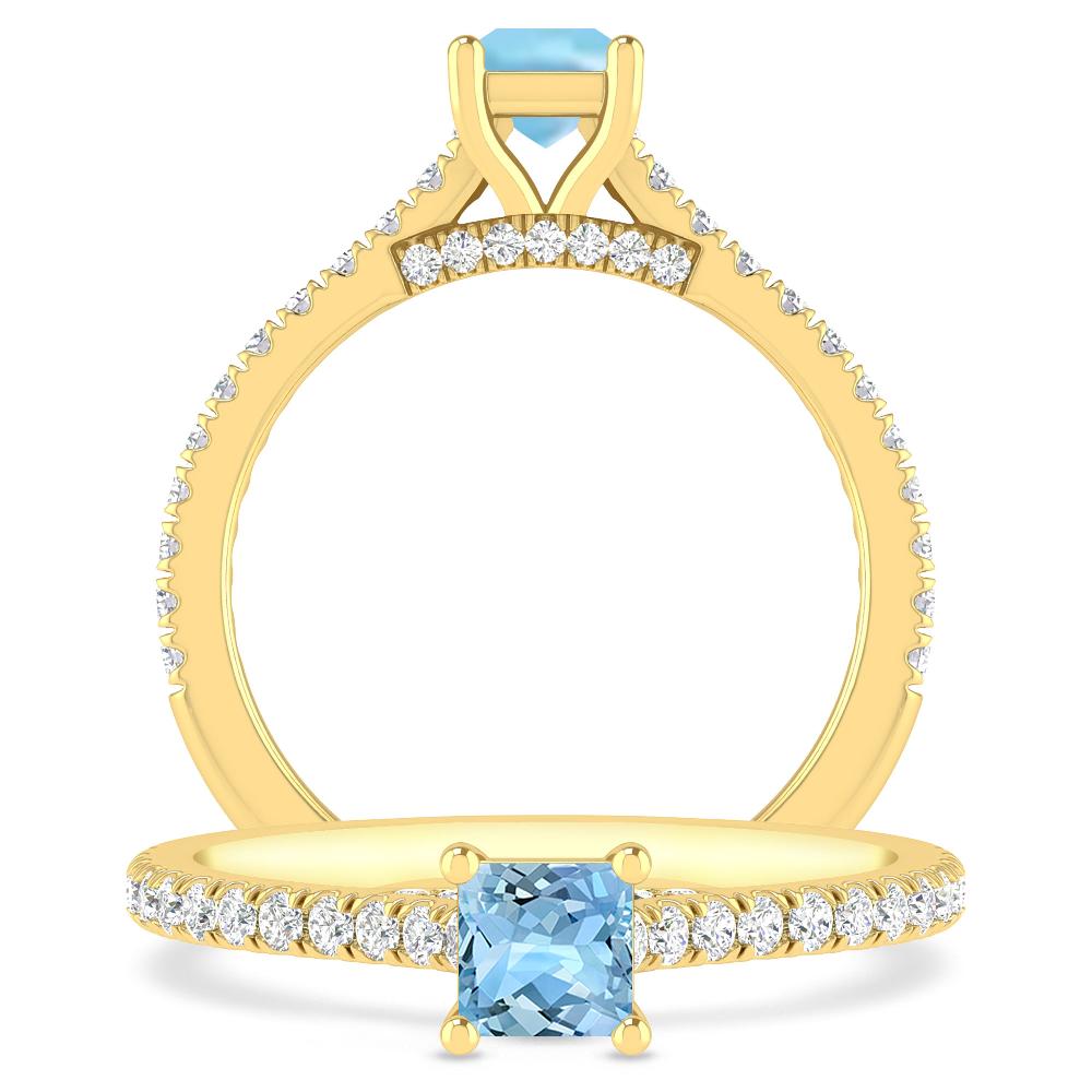 Yellow Gold - Aquamarine