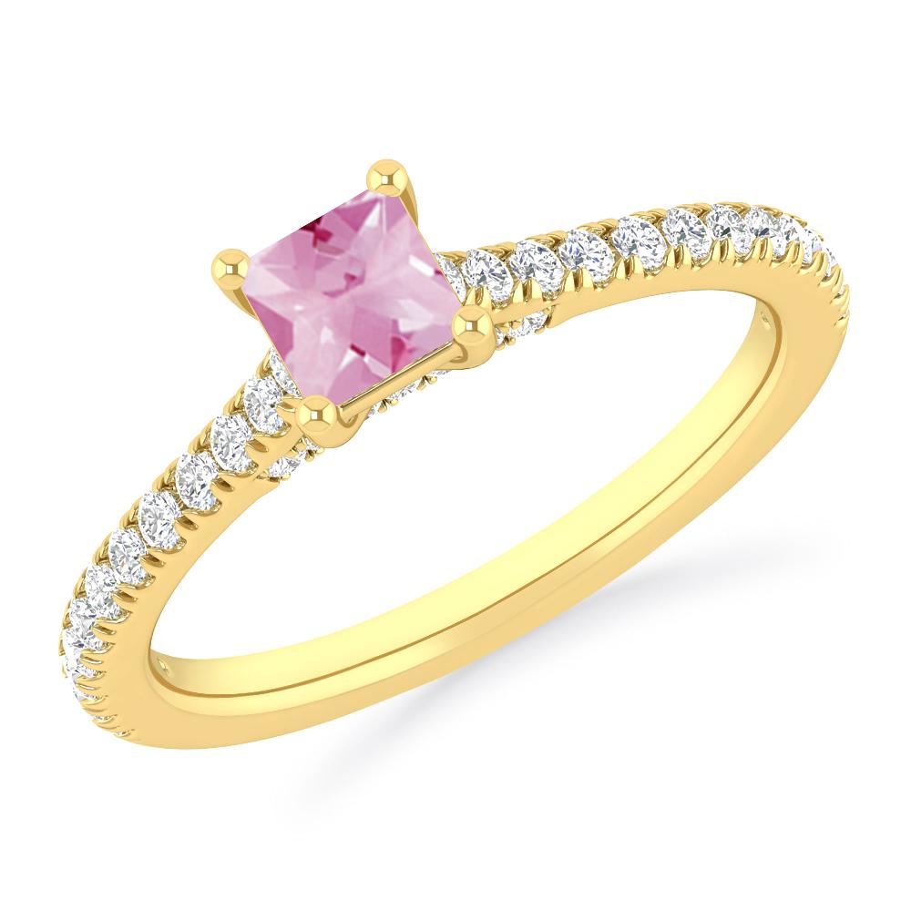 Yellow Gold - Pink Tourmaline