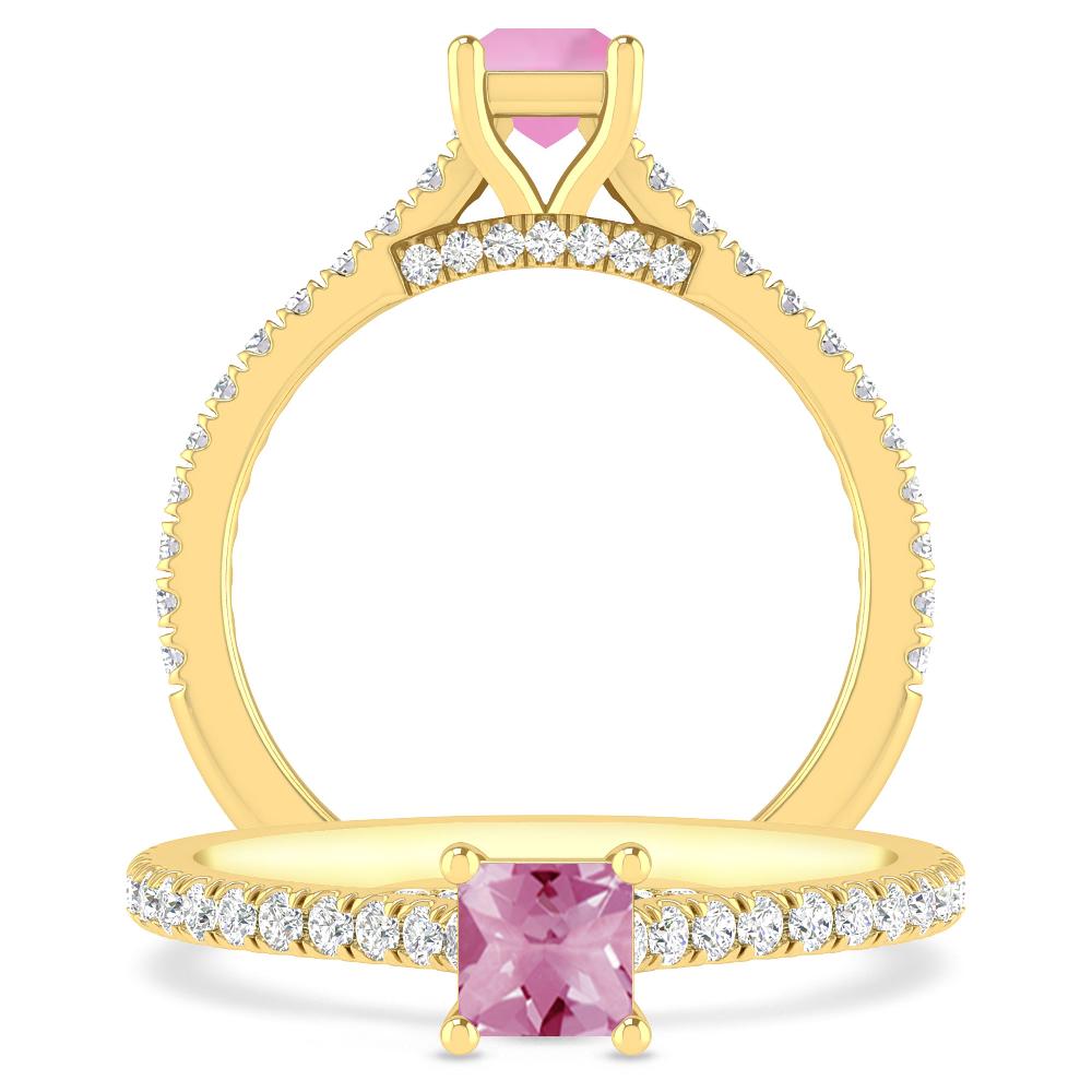 Yellow Gold - Pink Tourmaline