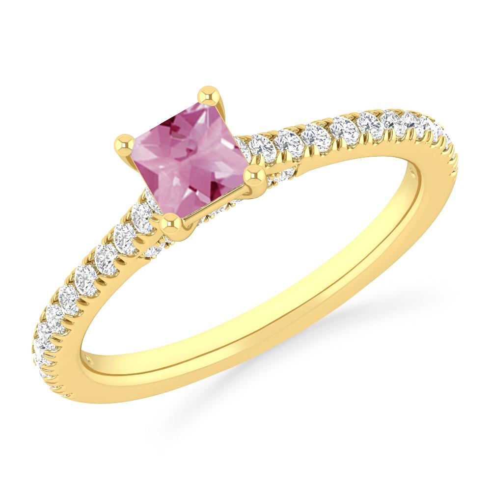 Yellow Gold - Pink Tourmaline