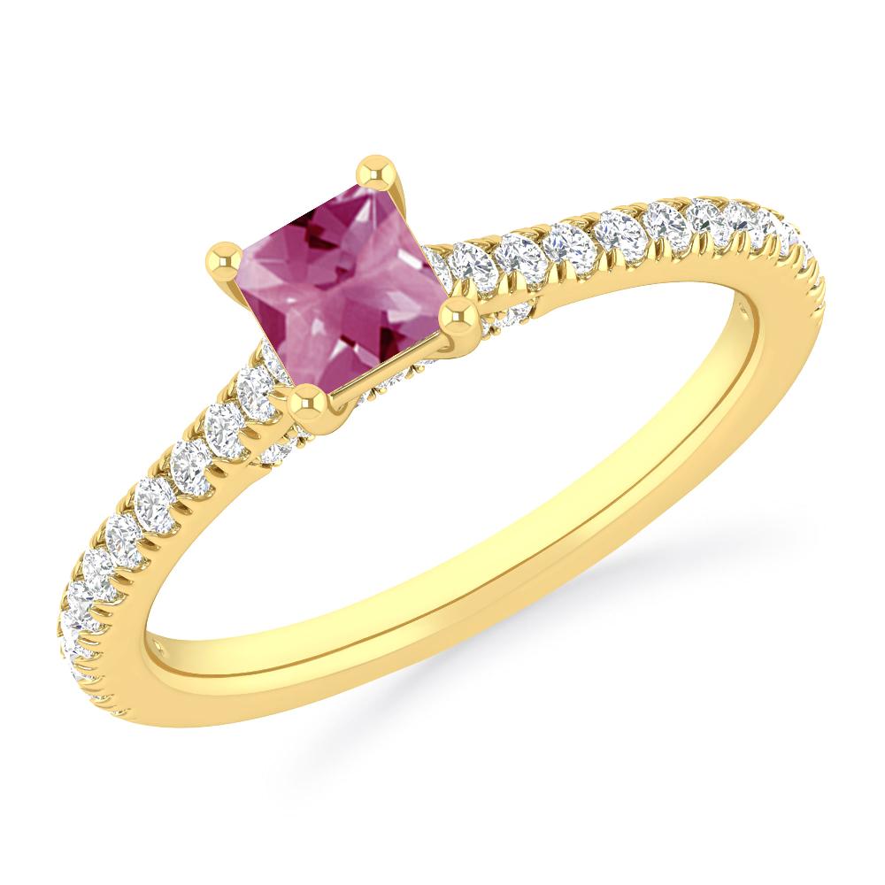 Yellow Gold - Pink Tourmaline